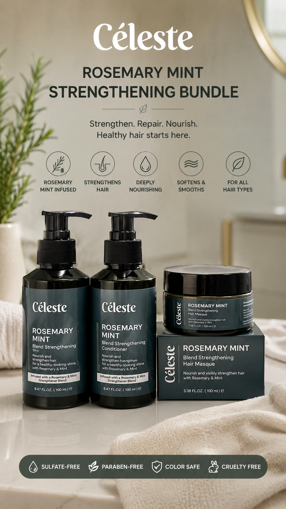 Céleste Rosemary Mint Strengthening Bundle