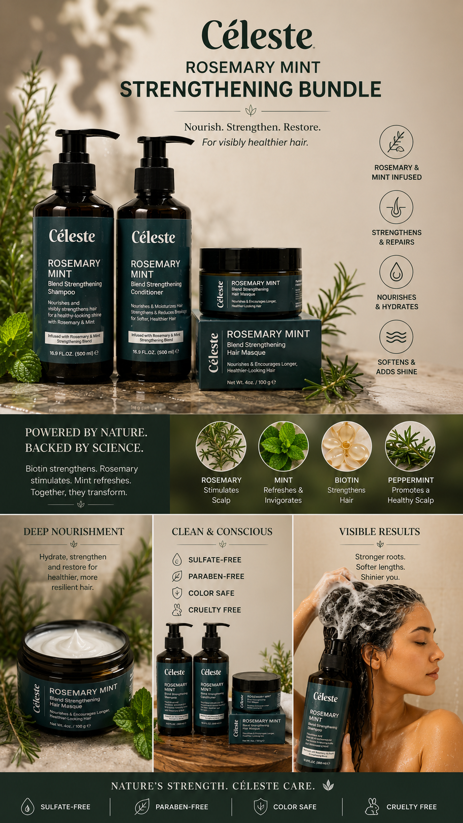 Céleste Rosemary Mint Strengthening Bundle
