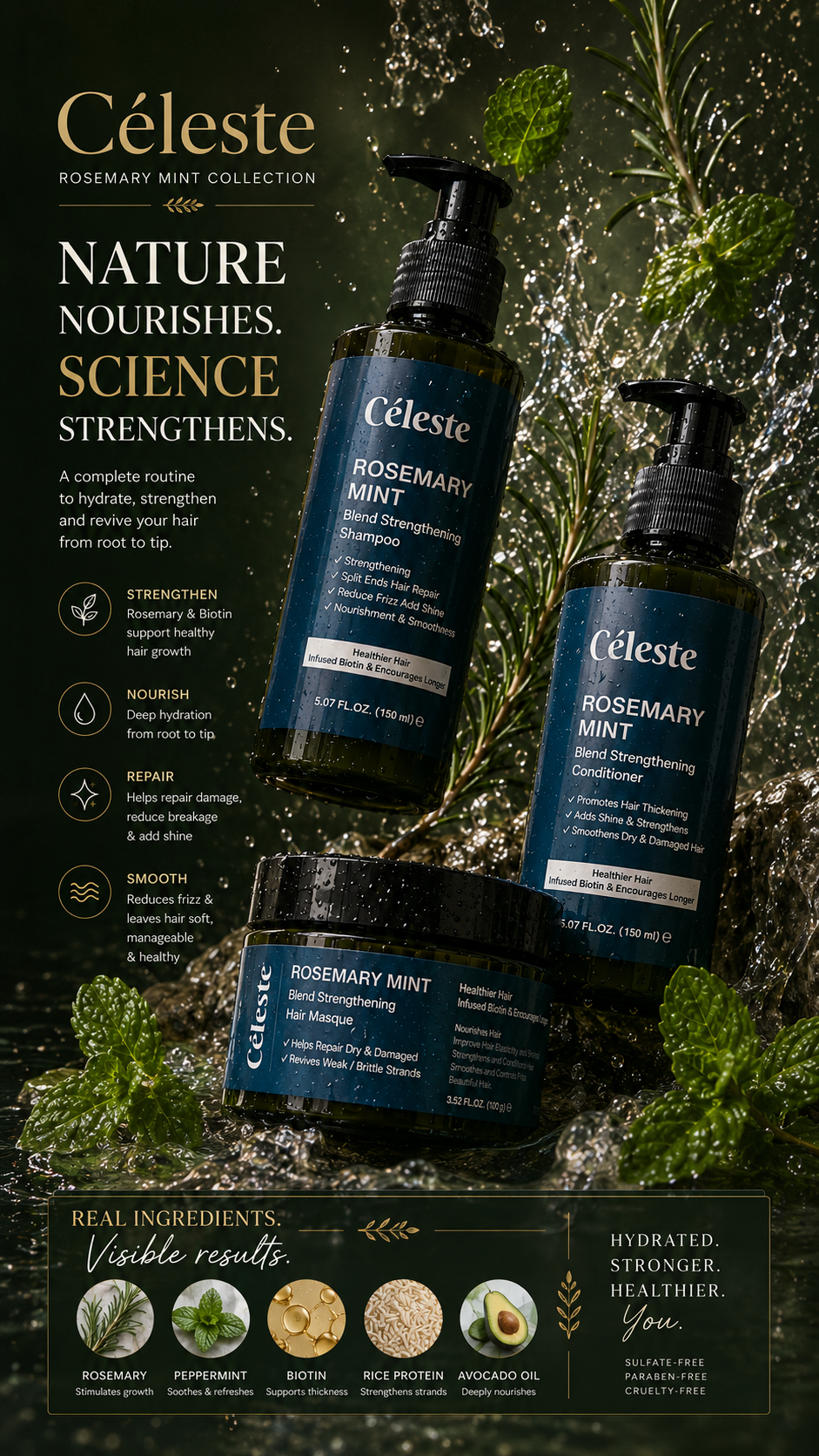 Céleste Rosemary Mint Strengthening Bundle